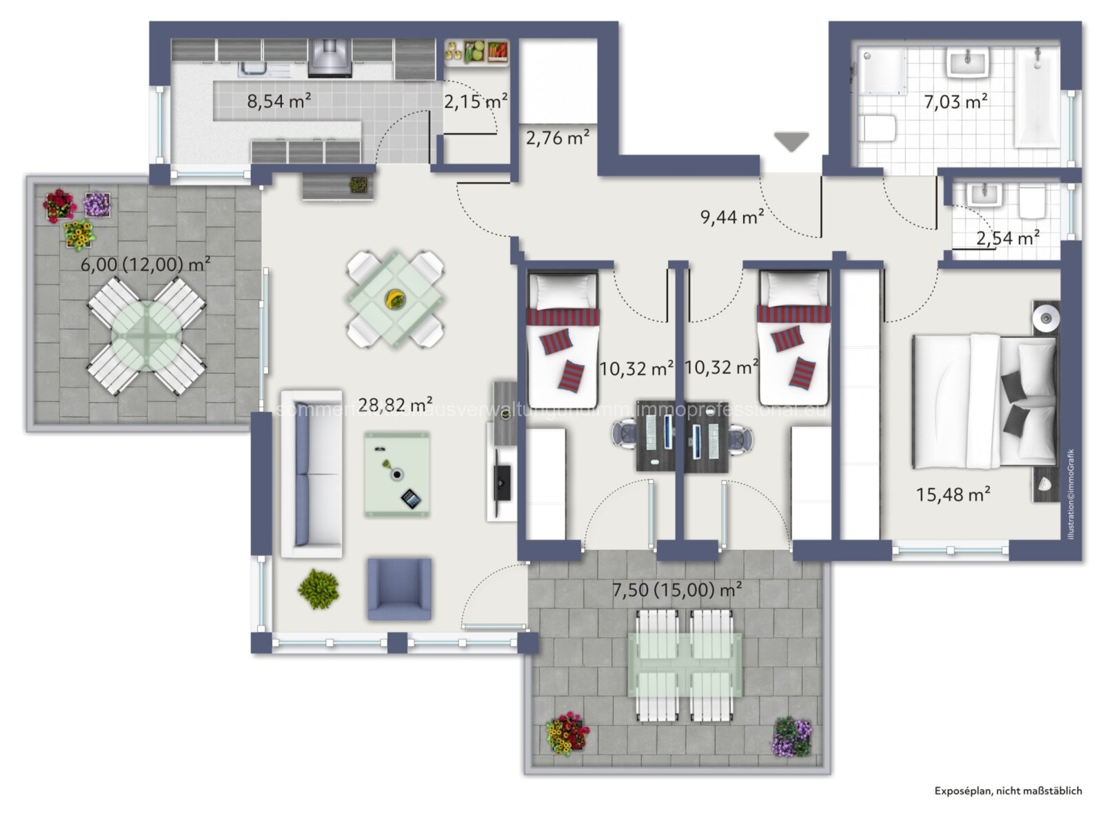 Nagoldblick/Bestlage/Rodgebiet/Bauj.2012/4ZKB/2 Balkone/Tiefgarage